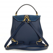 Geanta dama tip rucsac din piele naturala DiAmanti Marco Blu Scuro